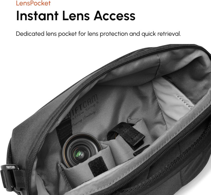 SHIFTCAM WorkFlow Sling Bag | Ultra-Functional Mobile Photography Sling with Magnetic Phone Mount, Lens Storage, and Quick Access | Streamline Your Workflow (SlingS (4L)) - Image 5